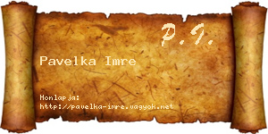 Pavelka Imre névjegykártya