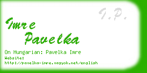 imre pavelka business card